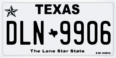 TX license plate DLN9906
