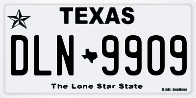TX license plate DLN9909
