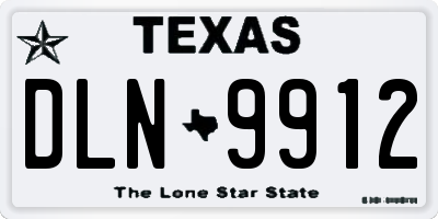 TX license plate DLN9912