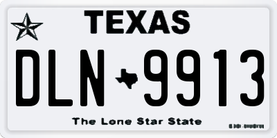 TX license plate DLN9913