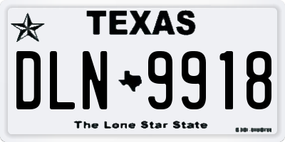 TX license plate DLN9918