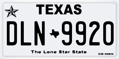 TX license plate DLN9920