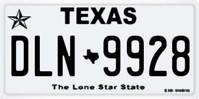 TX license plate DLN9928