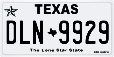 TX license plate DLN9929