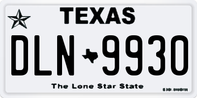 TX license plate DLN9930