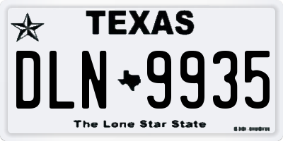 TX license plate DLN9935
