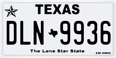 TX license plate DLN9936