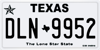 TX license plate DLN9952