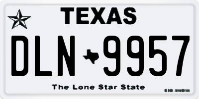TX license plate DLN9957