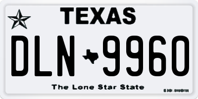 TX license plate DLN9960