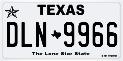 TX license plate DLN9966