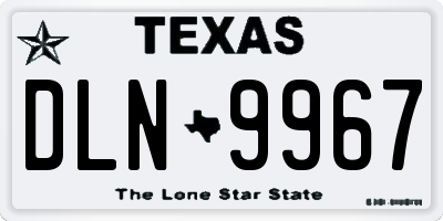 TX license plate DLN9967