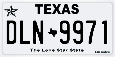 TX license plate DLN9971
