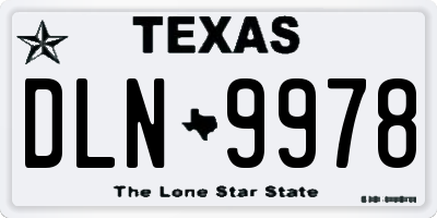 TX license plate DLN9978