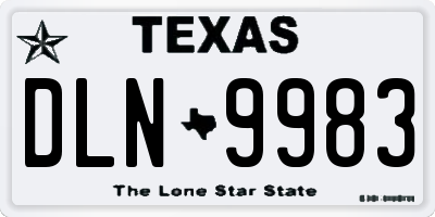 TX license plate DLN9983