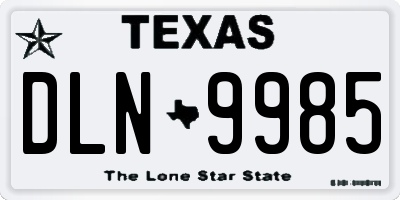 TX license plate DLN9985