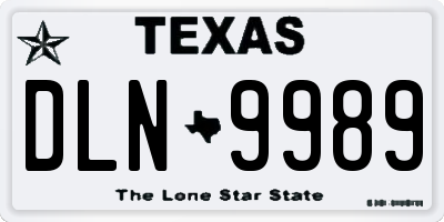 TX license plate DLN9989