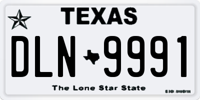 TX license plate DLN9991