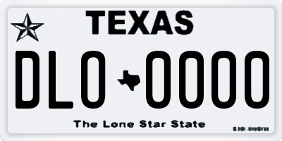 TX license plate DLO0000