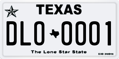 TX license plate DLO0001