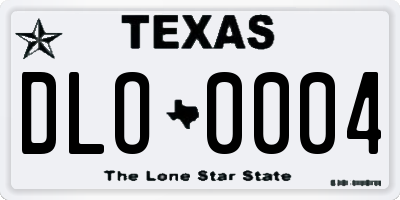 TX license plate DLO0004