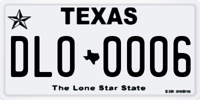 TX license plate DLO0006