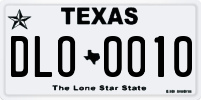 TX license plate DLO0010