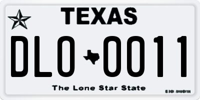 TX license plate DLO0011