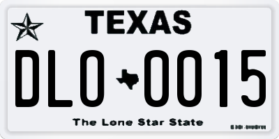 TX license plate DLO0015