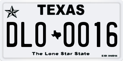 TX license plate DLO0016