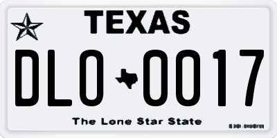 TX license plate DLO0017