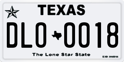 TX license plate DLO0018
