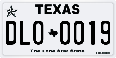 TX license plate DLO0019