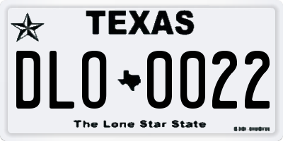 TX license plate DLO0022