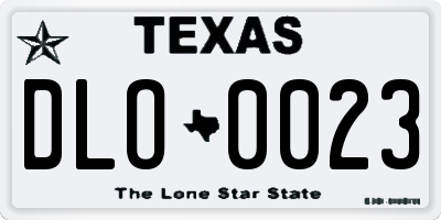 TX license plate DLO0023