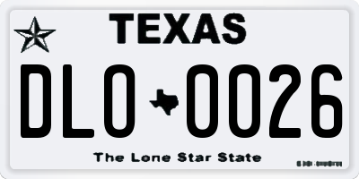 TX license plate DLO0026