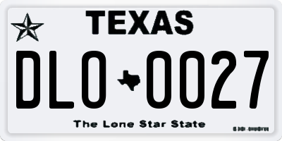 TX license plate DLO0027