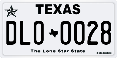 TX license plate DLO0028
