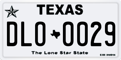 TX license plate DLO0029