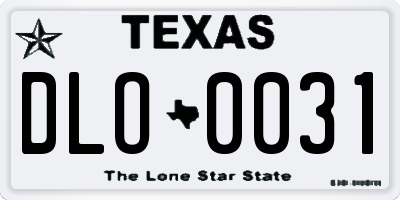 TX license plate DLO0031