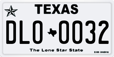 TX license plate DLO0032
