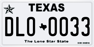 TX license plate DLO0033