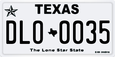TX license plate DLO0035