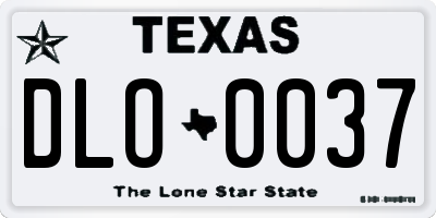 TX license plate DLO0037