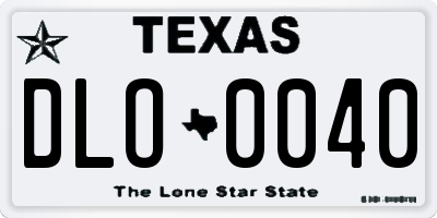 TX license plate DLO0040