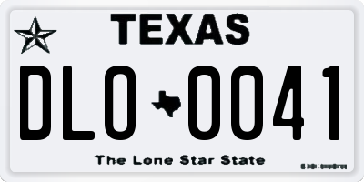 TX license plate DLO0041