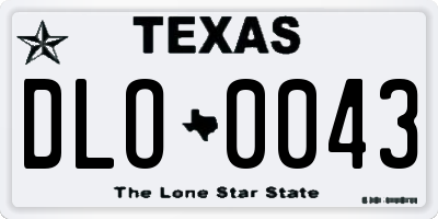 TX license plate DLO0043