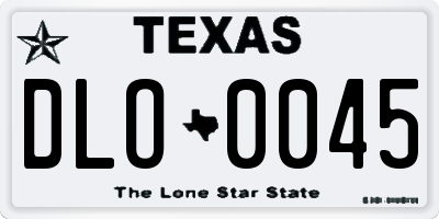 TX license plate DLO0045