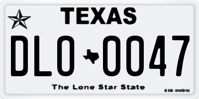 TX license plate DLO0047