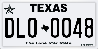 TX license plate DLO0048